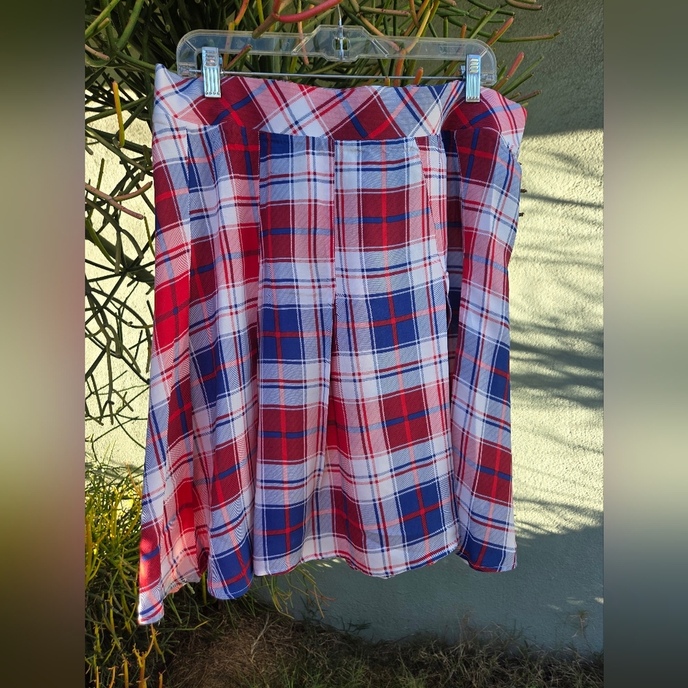 Plaid Red and Blue Women's Skirt
